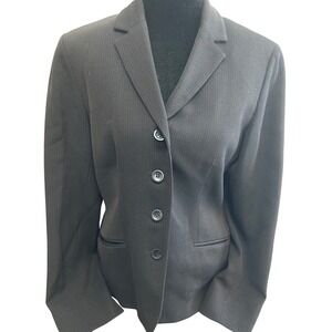 Vintage Ann Taylor Wool Blazer Pin Dot Suit Jacket Career Office 90s Size 4